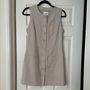 Abercrombie & Fitch Taupe Button-Front Mini Dress